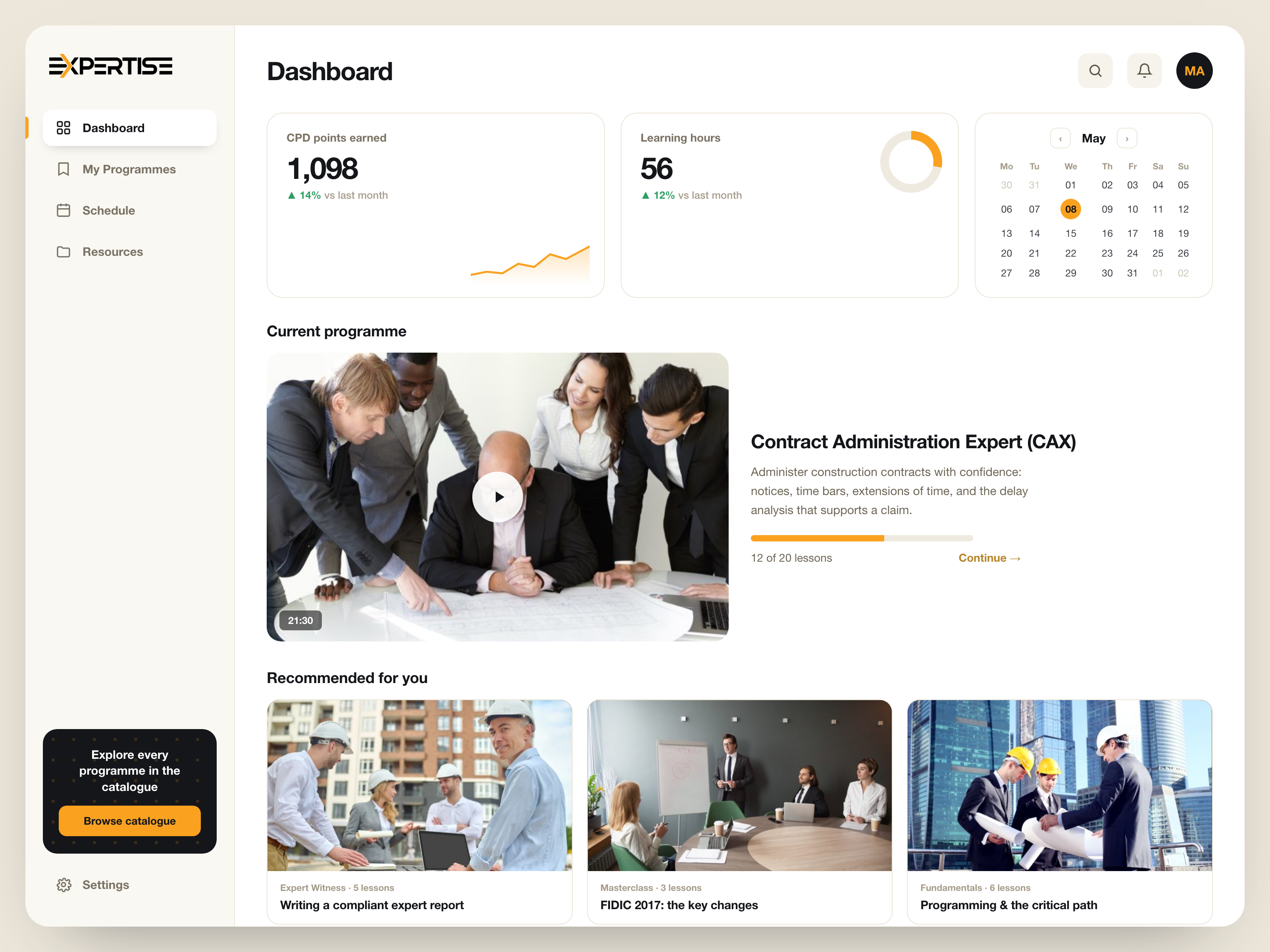 Member dashboard